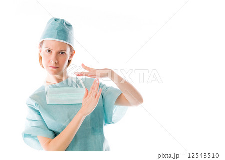 model isolated on plain background hand gesture break sign model isolated on plain background hand gesture break sign 12543510