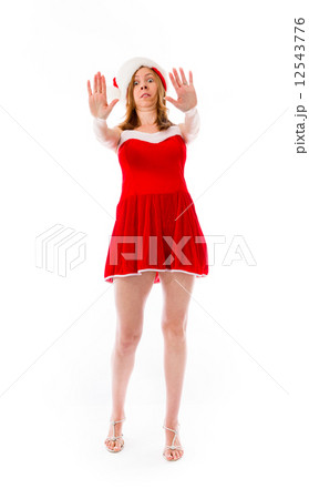 model isolated on plain background stop sign with hands model isolated on plain background stop sign with hands 12543776