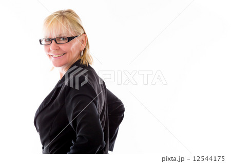 model isolated on plain background back turning around model isolated on plain background back turning around 12544175