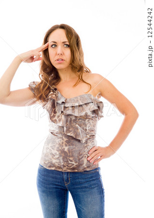 model isolated on plain background hand gesture gun model isolated on plain background hand gesture gun 12544242