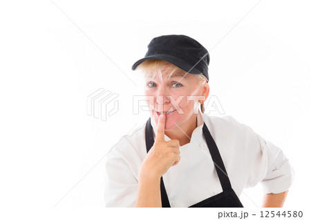 model isolated with finger on lips secret 12544580