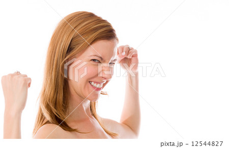 model isolated on plain background screaming model isolated on plain background screaming 12544827