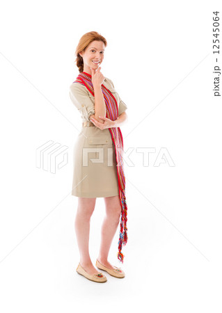 model isolated on plain background thinking model isolated on plain background thinking 12545064
