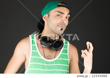 model isolated with fingers crossed for luck model isolated with fingers crossed for luck 12545066