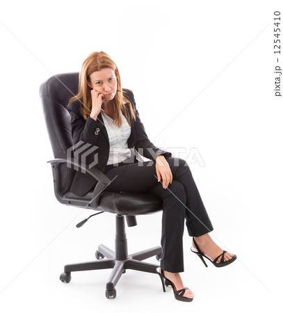 model isolated on plain background bored upset 12545410