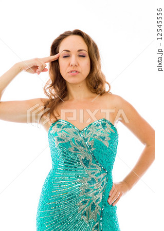 model isolated on plain background hand gesture gun model isolated on plain background hand gesture gun 12545556