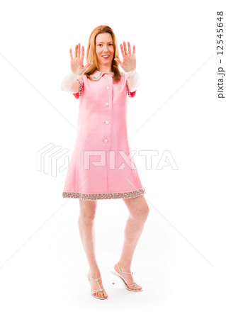 model isolated on plain background stop sign with hands model isolated on plain background stop sign with hands 12545648