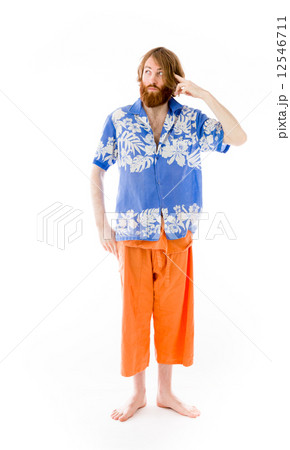 model isolated on plain background hand gesture gun 12546711