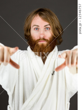 model isolated on plain background fingers pointing to camera model isolated on plain background fingers pointing to camera 12546757