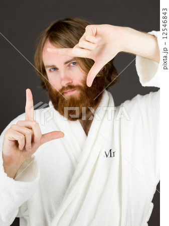 model isolated on plain background hand gesture framing focusing model isolated on plain background hand gesture framing focusing 12546843