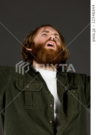 model isolated on plain background screaming model isolated on plain background screaming 12546844