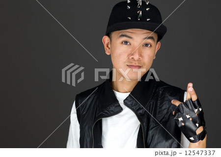 model isolated with fingers crossed for luck 12547337