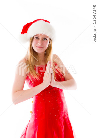 model isolated on plain background praying wishing model isolated on plain background praying wishing 12547340