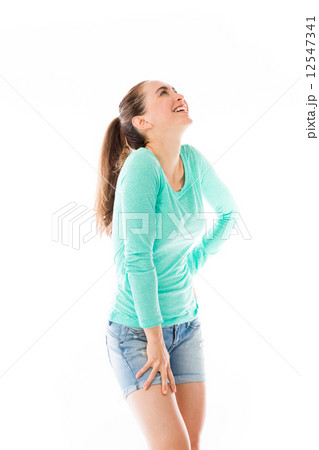 model isolated on white funny laughing 12547341