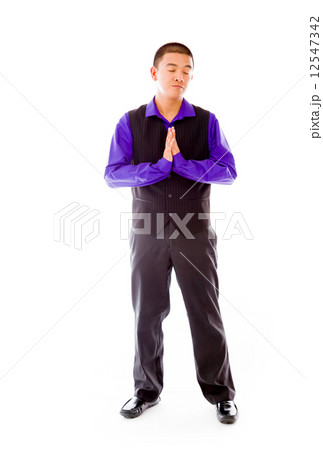 model isolated on plain background praying wishing model isolated on plain background praying wishing 12547342