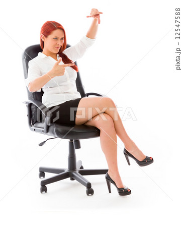 model isolated on plain background hand gesture framing focusing 12547588