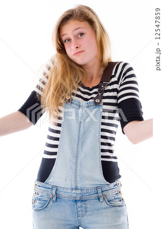 model isolated on plain background puzzled confused lost model isolated on plain background puzzled confused lost 12547859