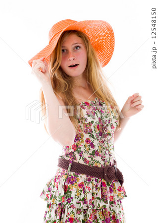 model isolated on plain background confused headache model isolated on plain background confused headache 12548150