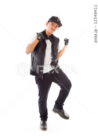 model isolated on plain background victory confident 12548411