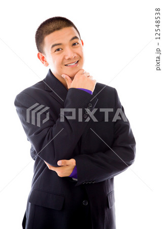model isolated on plain background thinking model isolated on plain background thinking 12548538