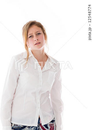 model isolated on plain background upset angry worried model isolated on plain background upset angry worried 12548774