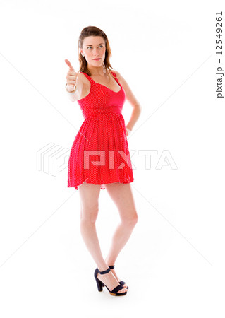 model isolated positive attitude thumbs up model isolated positive attitude thumbs up 12549261