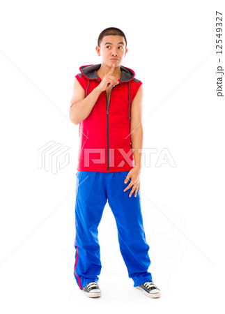 model isolated on plain background thinking model isolated on plain background thinking 12549327