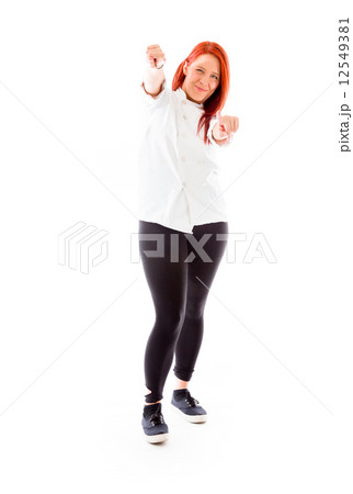 model isolated on plain background fingers pointing to camera model isolated on plain background fingers pointing to camera 12549381
