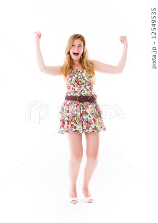 model isolated on plain background screaming 12549535