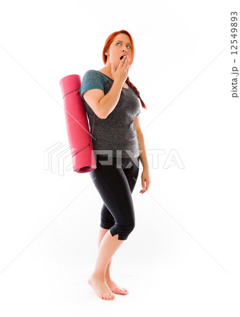 model isolated on plain background tired bored yawning model isolated on plain background tired bored yawning 12549893