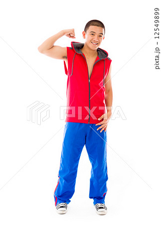 strong model isolated with arm curl 12549899