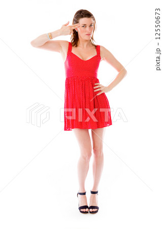 model isolated on plain background hand gesture gun model isolated on plain background hand gesture gun 12550673