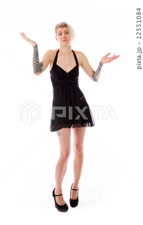 model isolated on plain background puzzled confused lost 12551084
