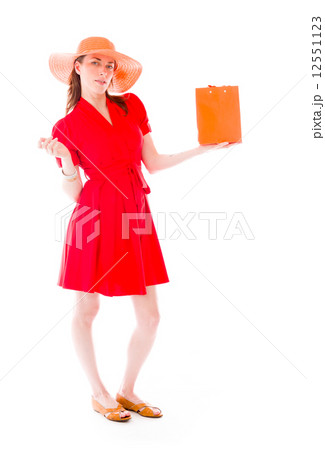 model isolated on plain background puzzled confused lost 12551123