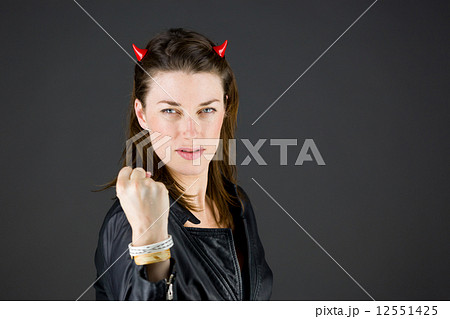 model isolated on grey background 12551425