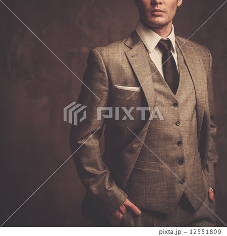 Well-dressed man in grey suit 12551809