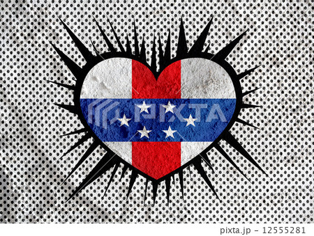 Netherlands Antilles flag themes idea design  on wall texture ba 12555281
