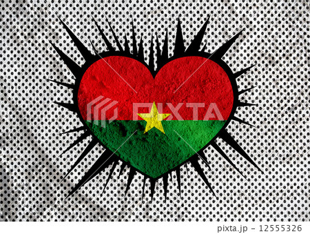 Burkina Faso flag themes idea design on wall texture background 12555326