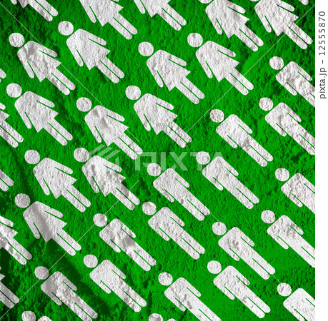 Pictogram Man Woman Sign icons on Cement wall texture background 12555870
