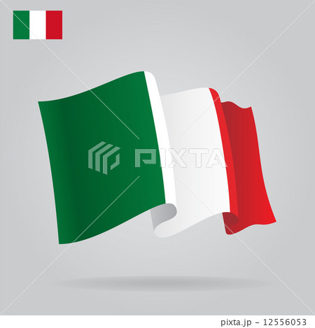 Flat and waving Italian Flag. Vector Flat and waving Italian Flag. Vector 12556053