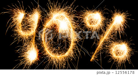 Sparkling inscription of 40% on a black 12556178