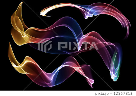 set abstract colorful waves 12557813