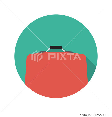 Flat Design Concept Suitcase Vector Illustration With Long Shado 12559080