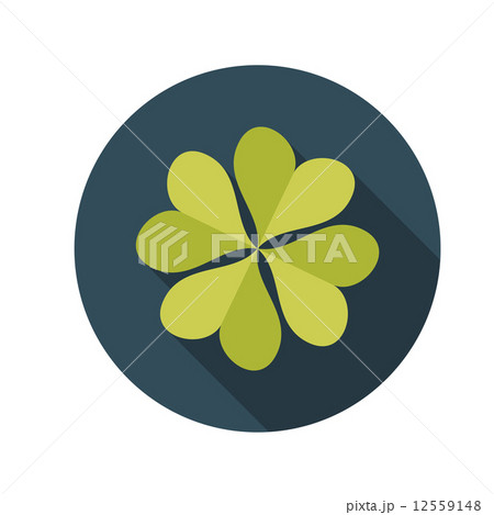 Flat Design Concept Clover Vector Illustration With Long Shadow. 12559148