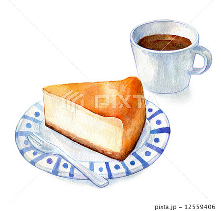 チーズケーキセットのイラスト素材 12559406 Pixta