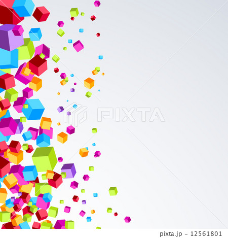 Bright plastic cube fly border bright background Bright plastic cube fly border bright background 12561801