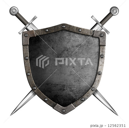 medieval knight shield and swords as coat of arms isolated medieval knight shield and swords as coat of arms isolated 12562351