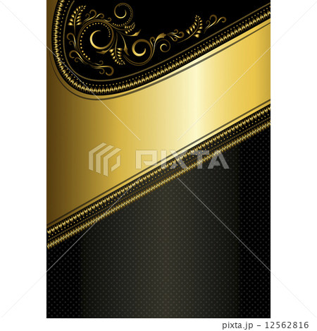 Gold ornament and gold ribbon  12562816