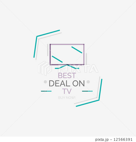 Minimal line design shopping stamps, TV Minimal line design shopping stamps, TV 12566391