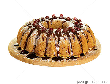 cake with apples and cranberries isolated on white background cake with apples and cranberries isolated on white background 12566445